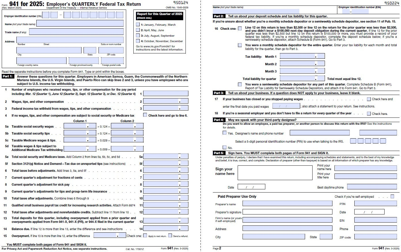 Irs Form 941 X 2026