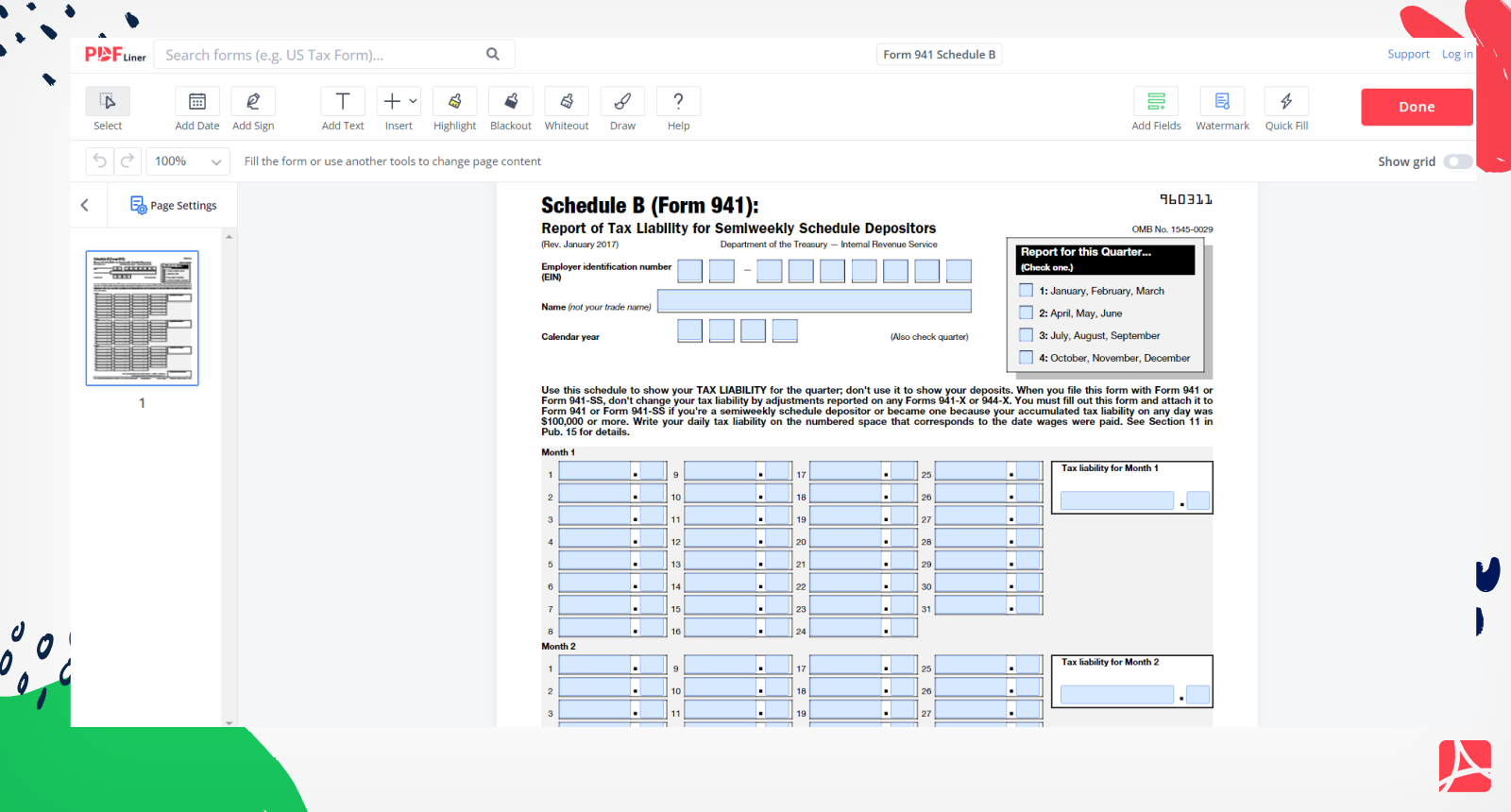 Schedule B Form 941 For 2022 Printable