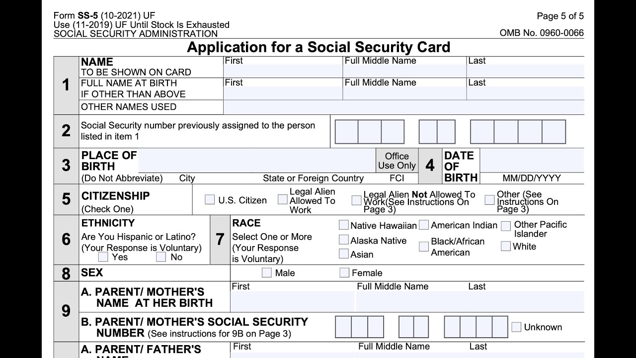 Ss 5 Form Printable