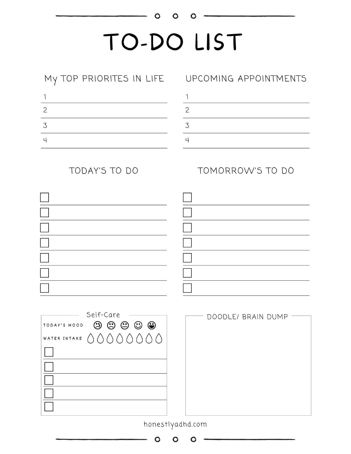 Free Printable Adhd Worksheets For Adults