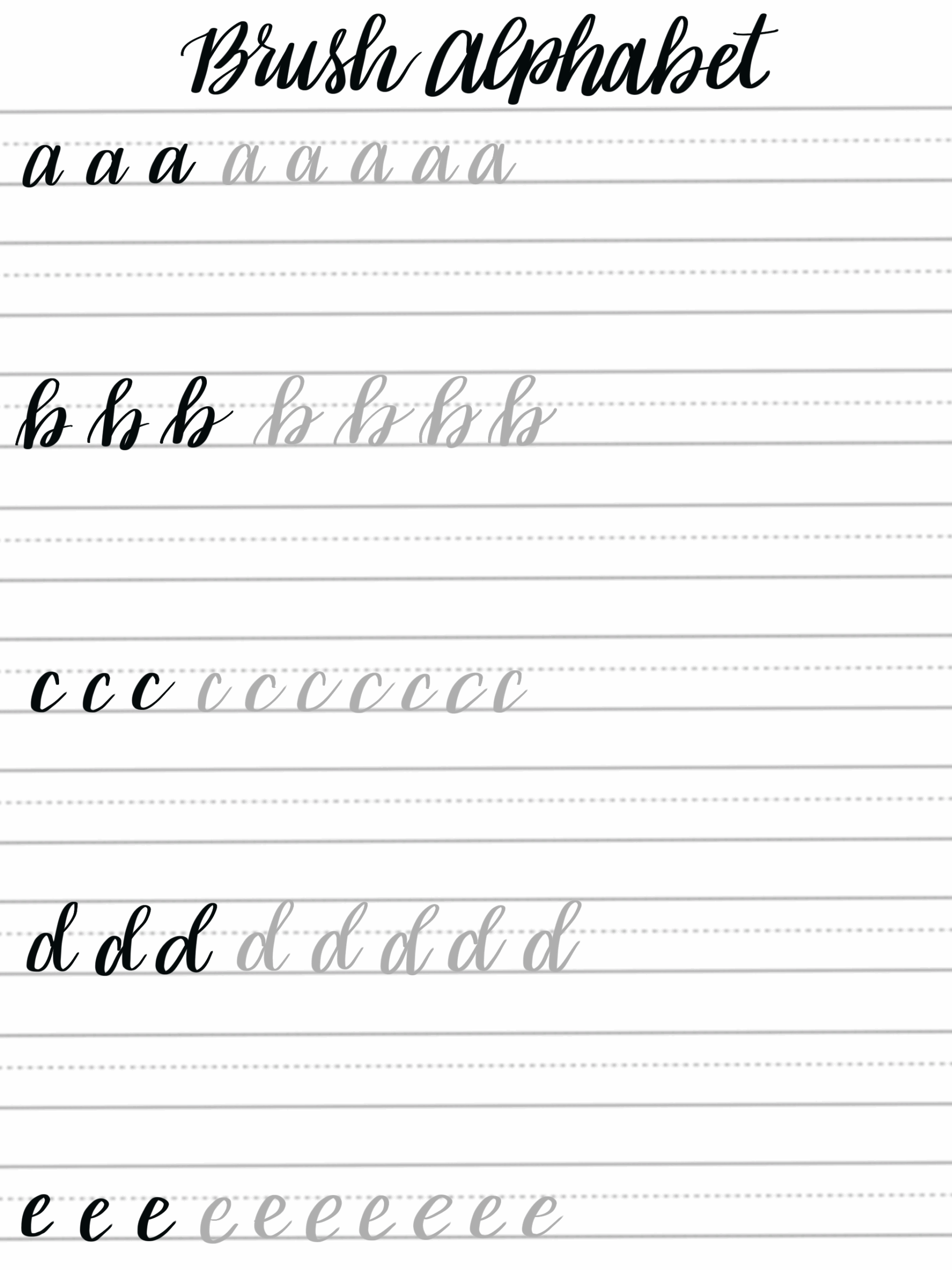 Calligraphy Printable Worksheets Free