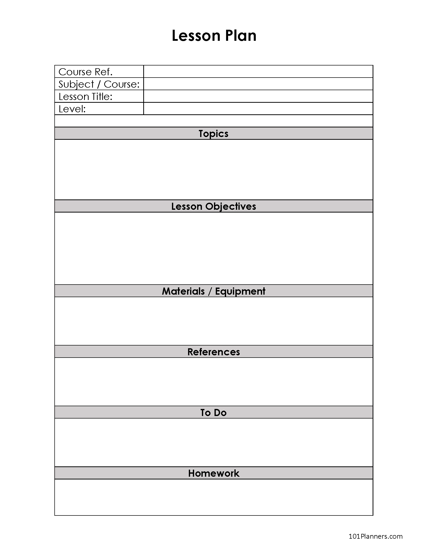 FREE Lesson Plan Template Word Editable PDF Image Excel 