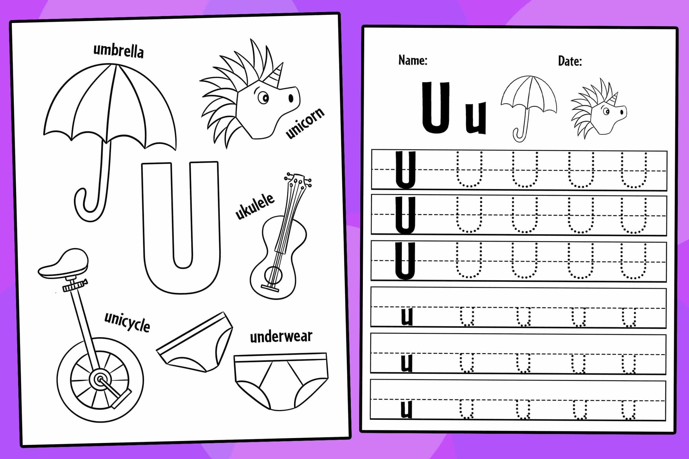 FREE Letter U Worksheets For Preschool The Hollydog Blog 