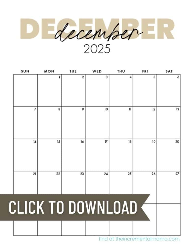 December 2025 Reading Calendar Printable