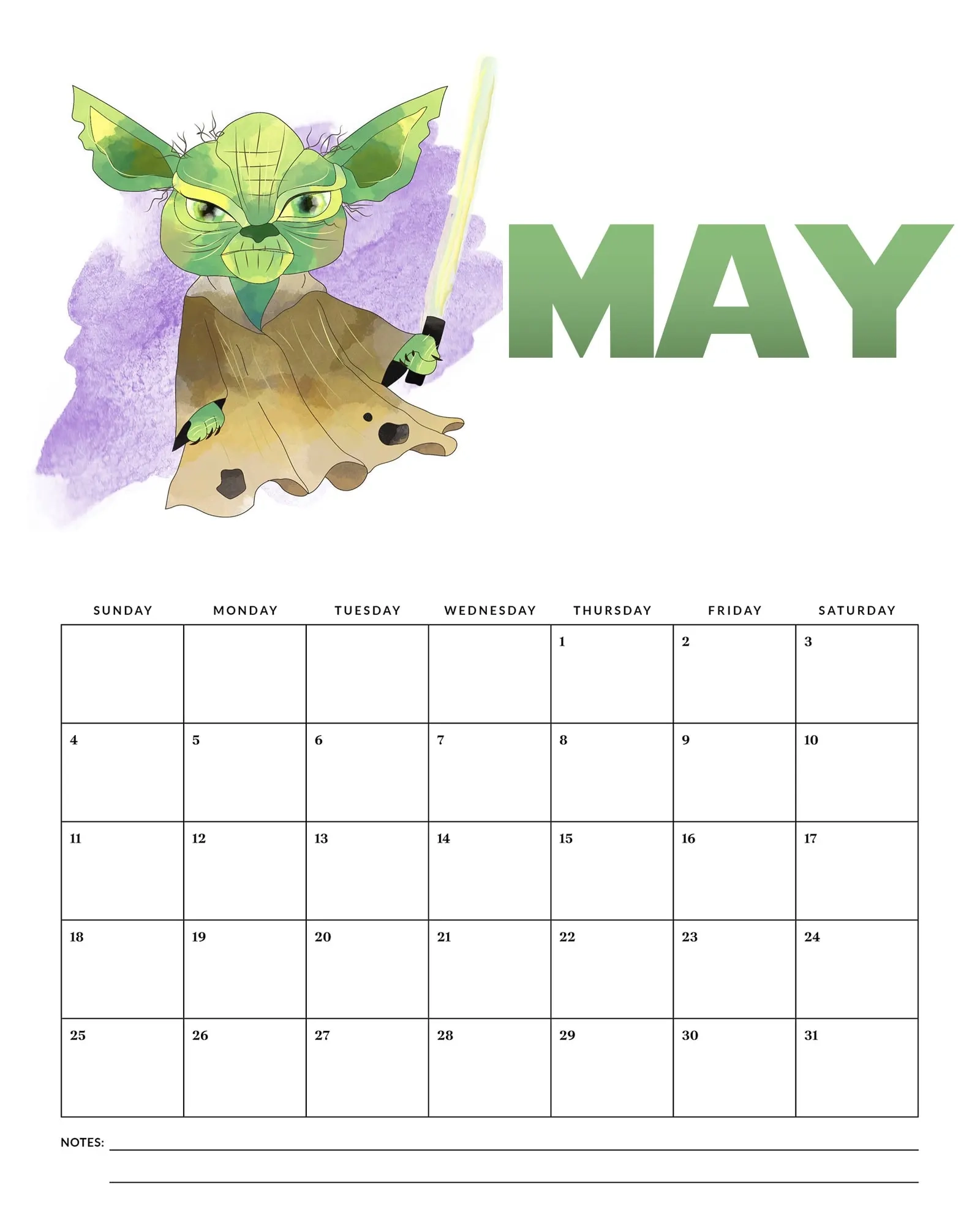Printable December 2025 Calendar Star Wars