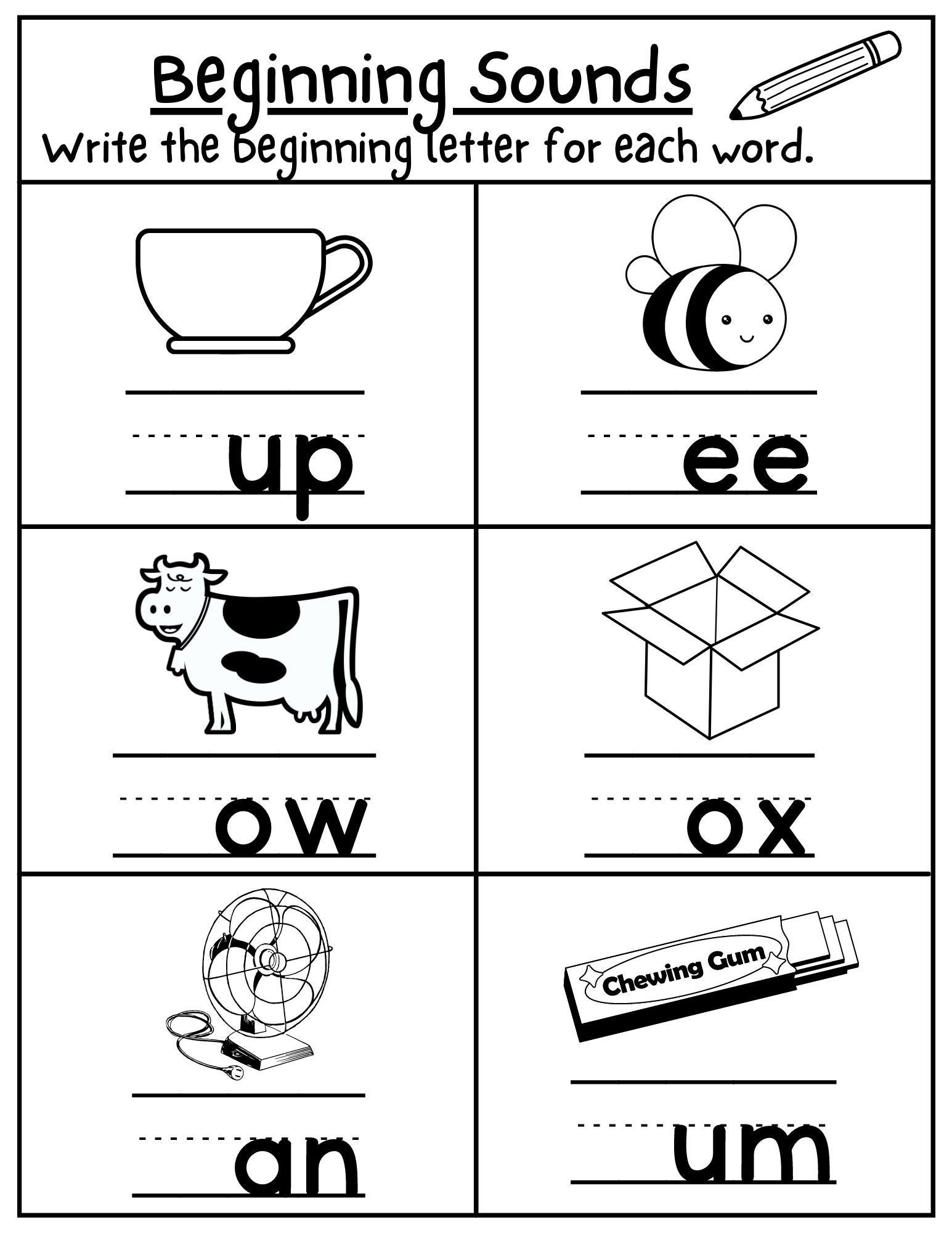 FREE Printable Alphabet Beginning Sounds Worksheets Worksheets 