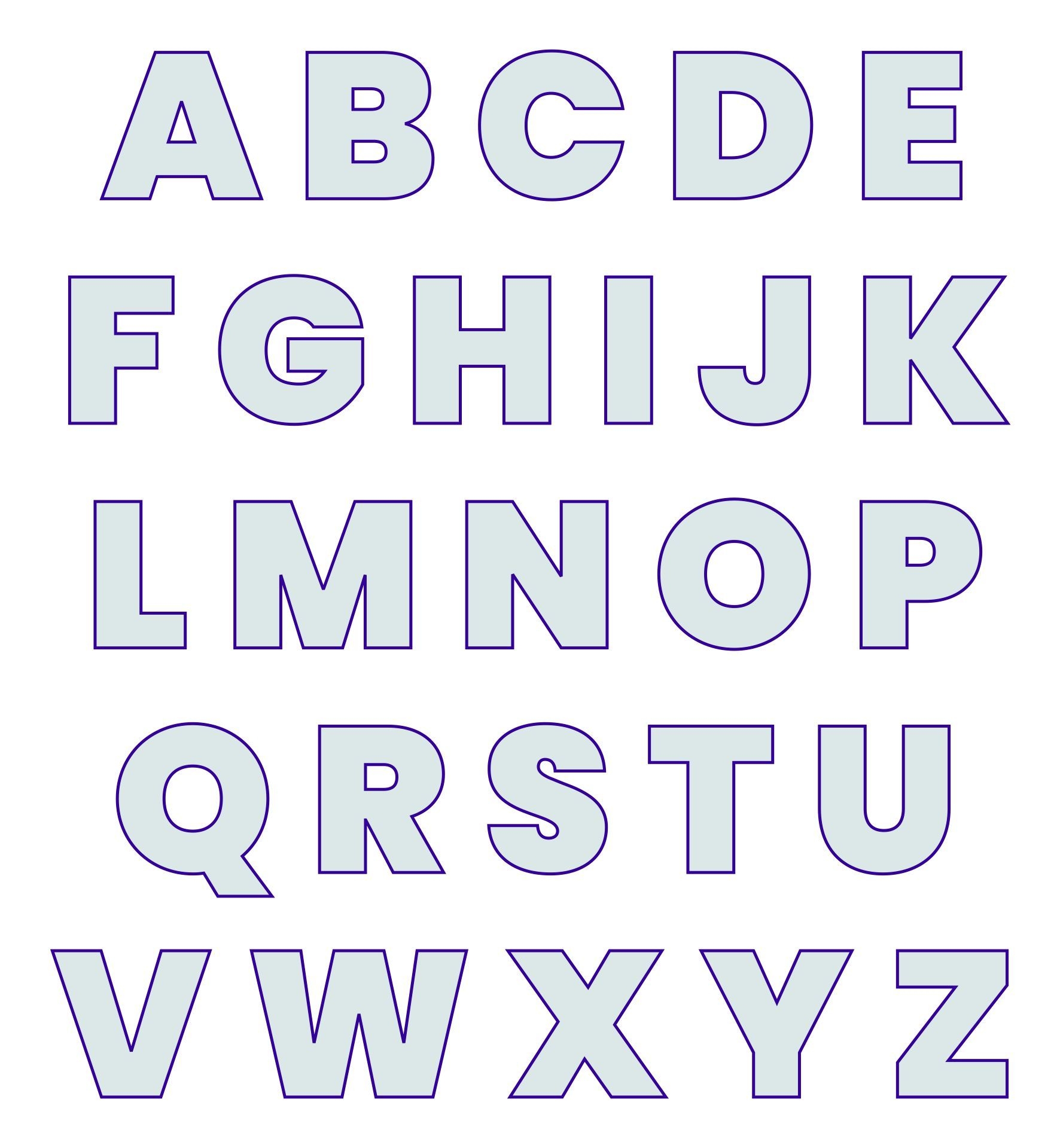Free Printable Bubble Letter Alphabet Stencils Freebie Finding 