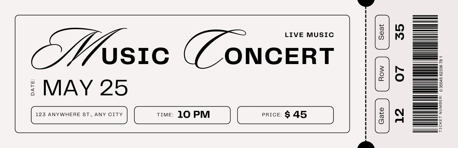 Free Printable Customizable Event Ticket Templates Canva 
