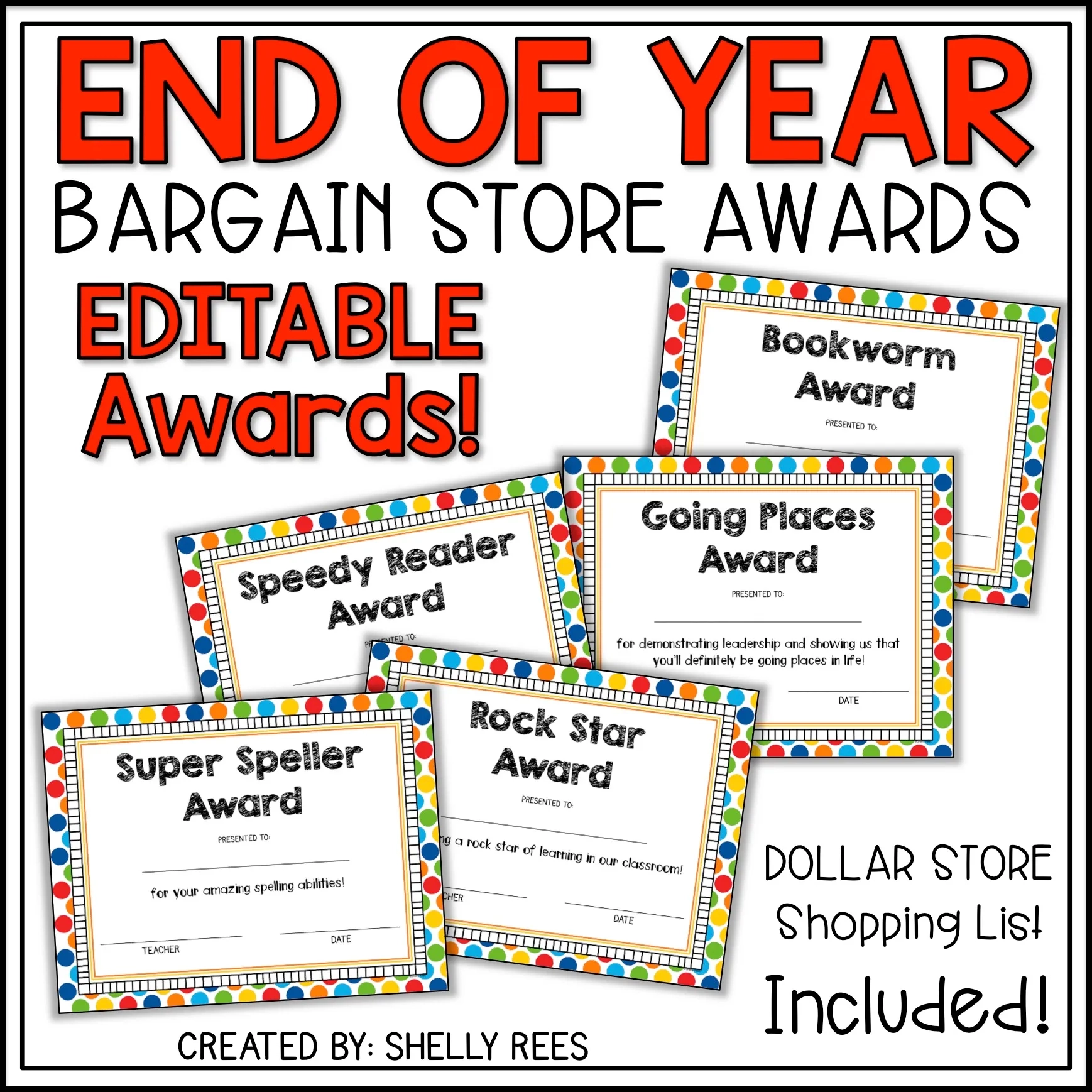 End Of Year Awards Printable