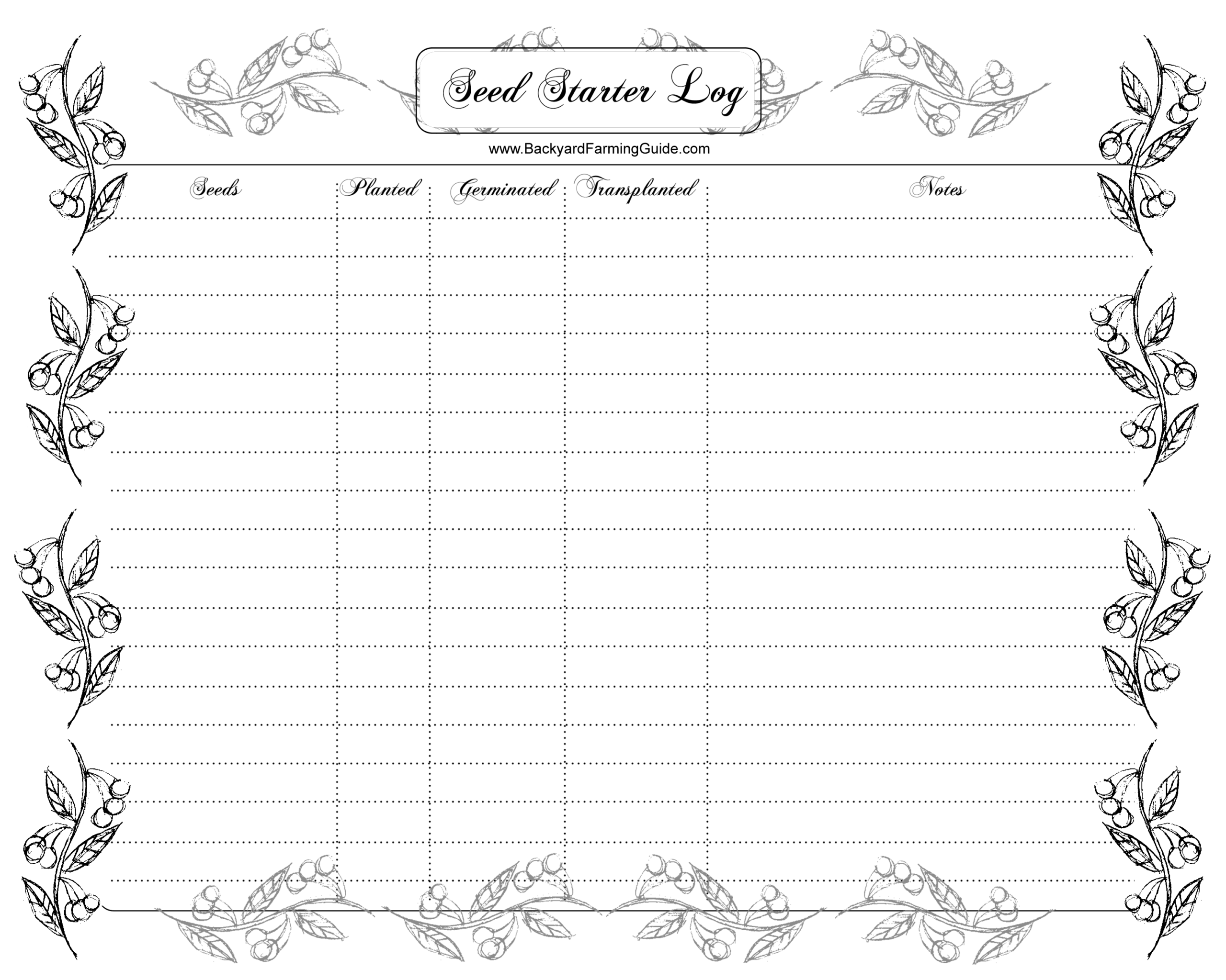 Free Printable Gardening Journal Pages Worksheets Library