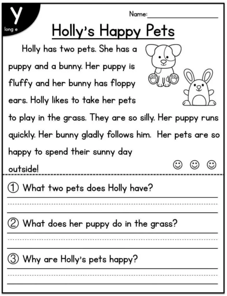 Reading Printable Worksheets