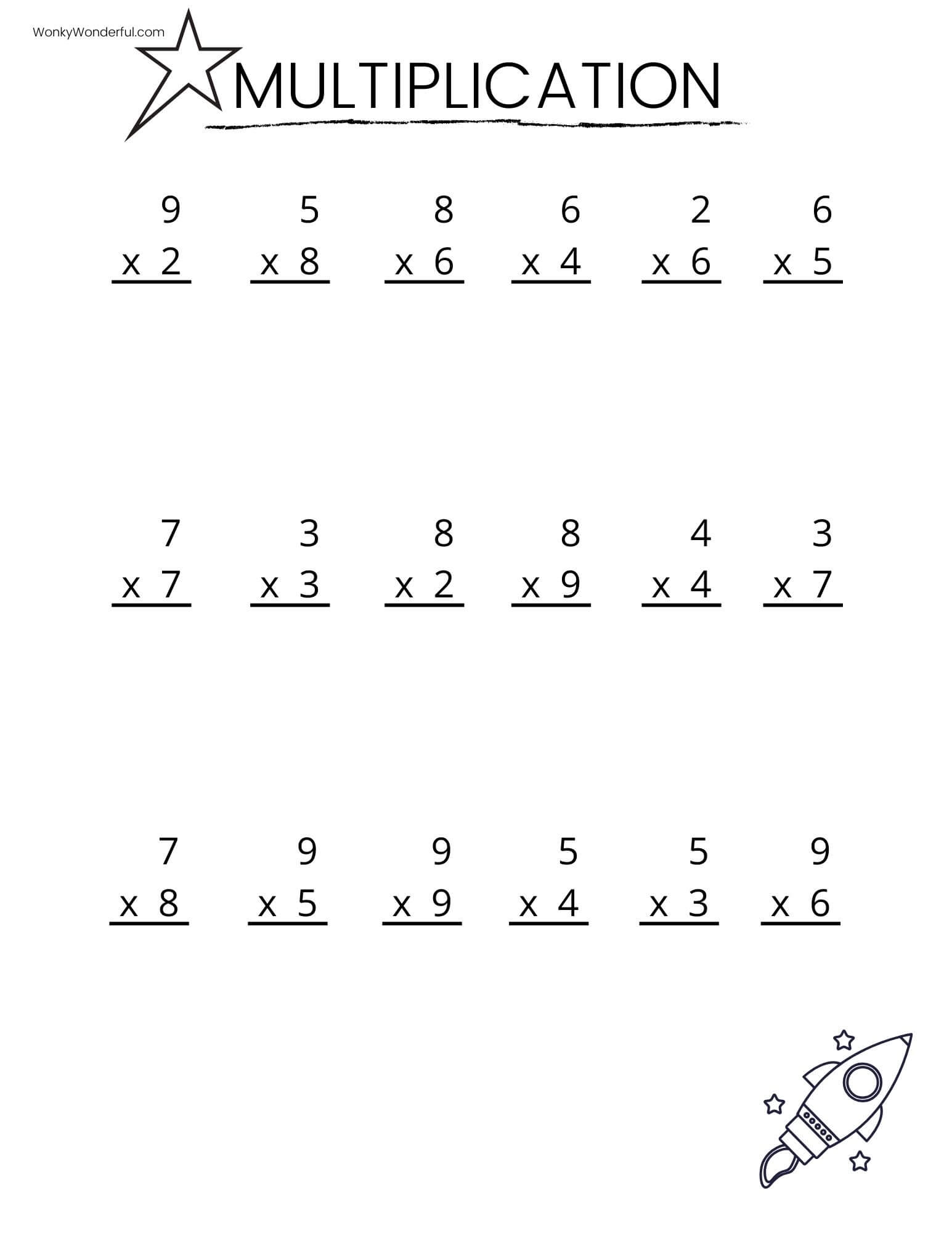 Printable Math Fact Worksheets Multiplication