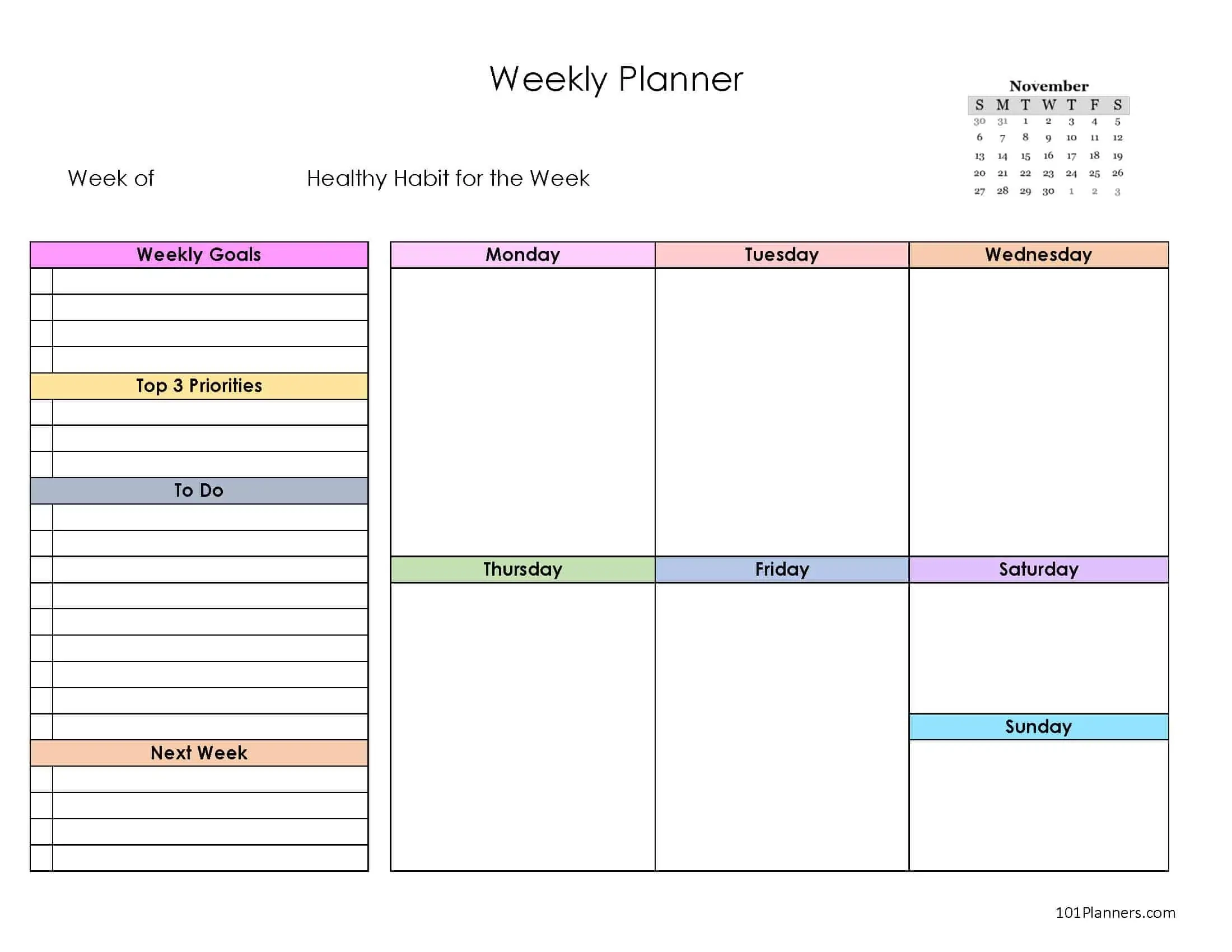 Free Printable November 2025 Calendar Customize Online