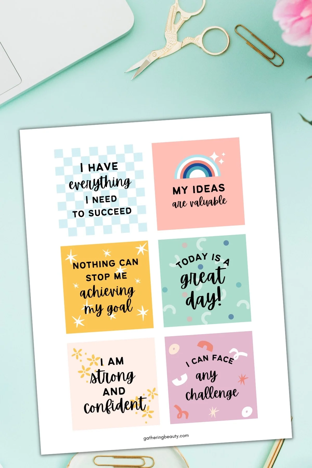 Free Printable Positive Affirmation Cards Gathering Beauty