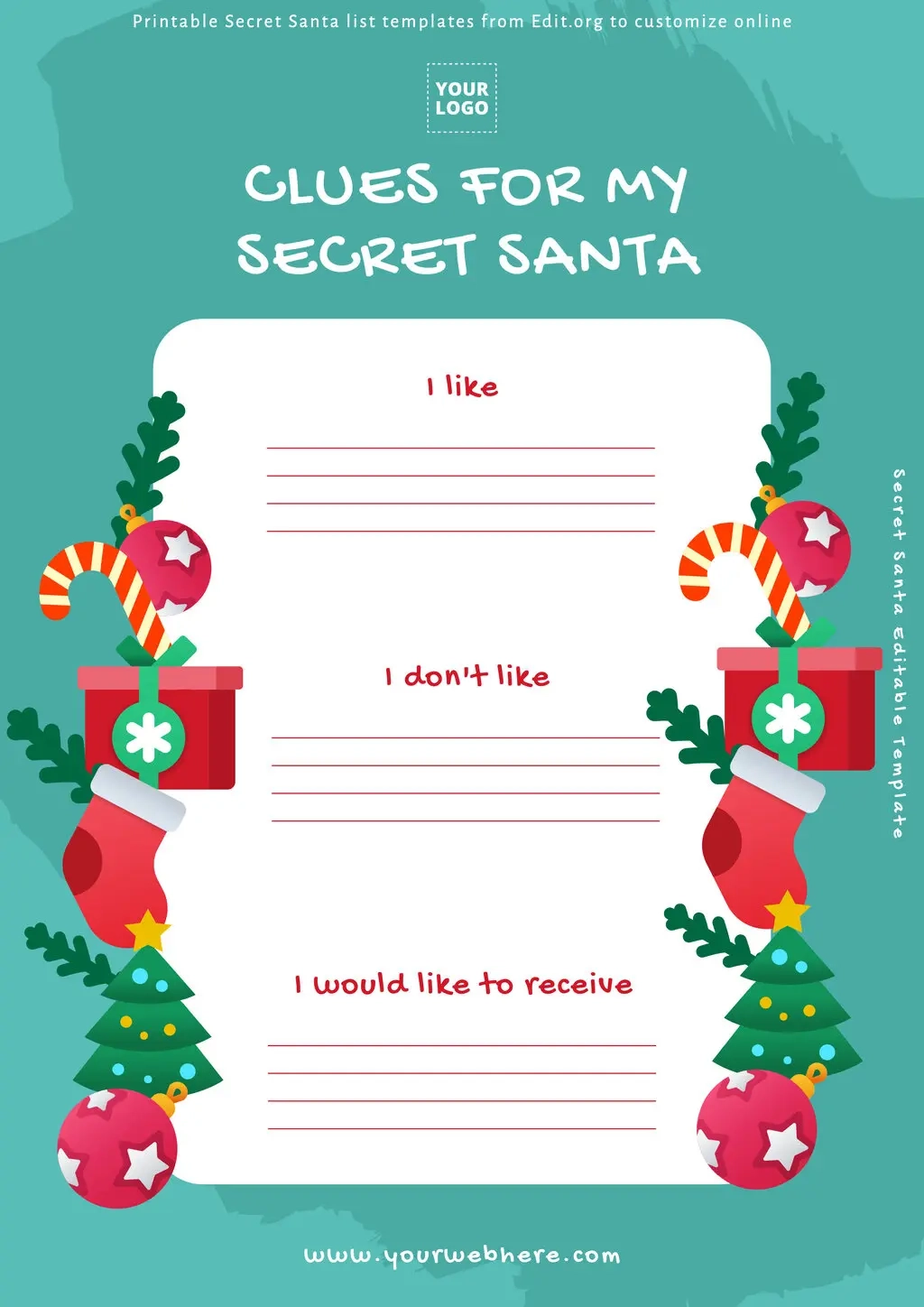 Secret Santa For Kids Printable