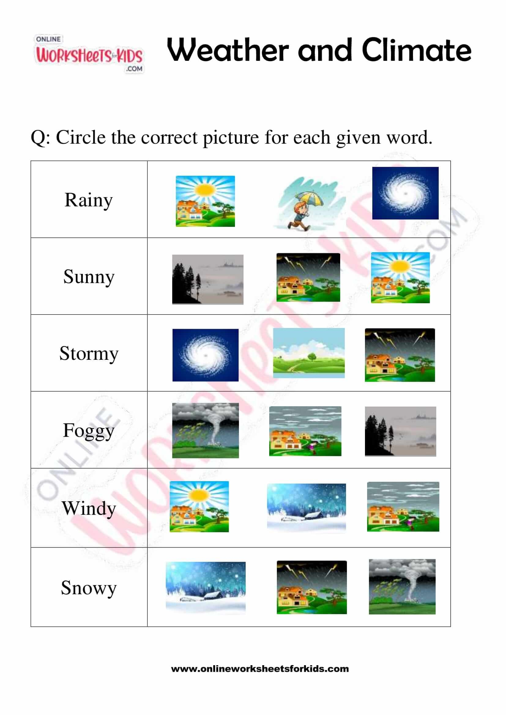 Free Printable Weather And Climate Worksheets For Grade 2 