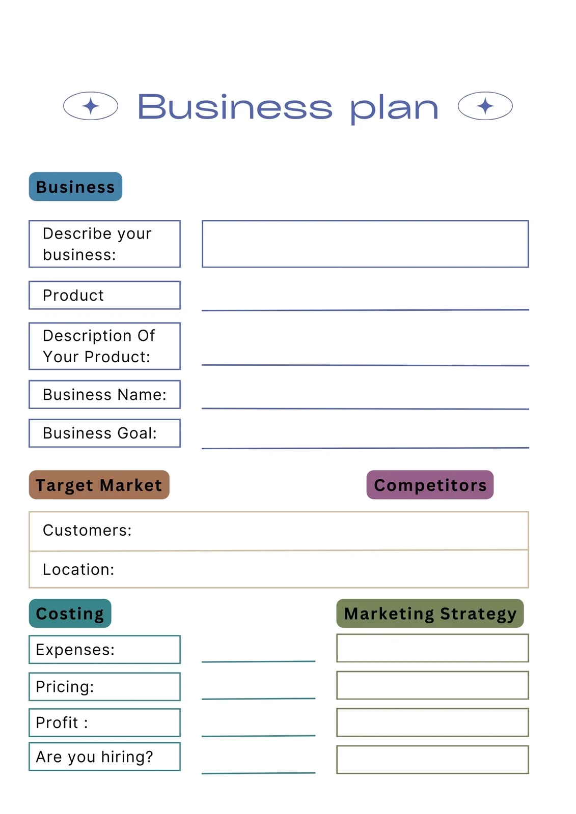 Pdf Printable Business Plan Template