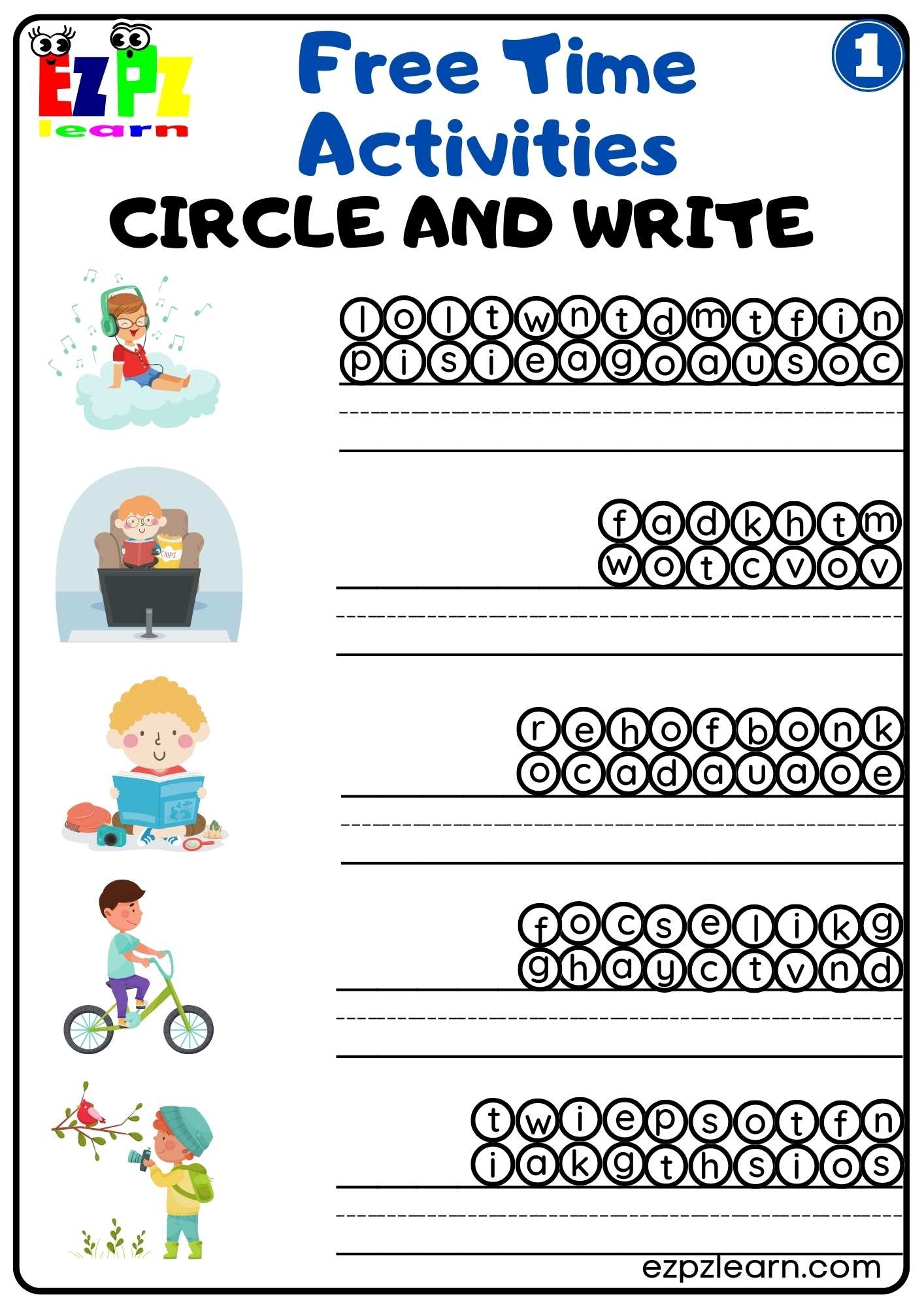 Printable Esl Writing Activities