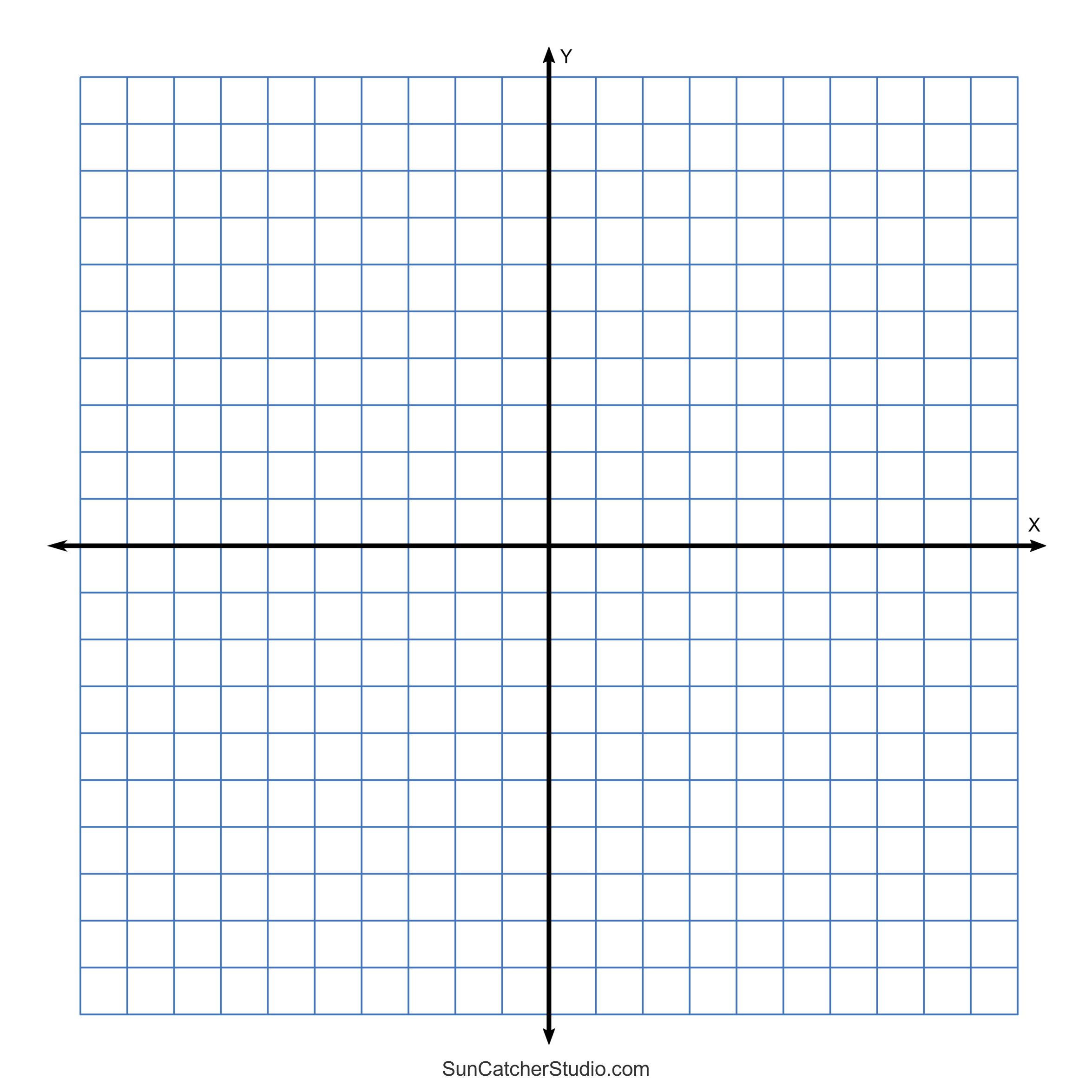 Grid Paper Printable 4 Quadrant Coordinate Graph Paper Templates 