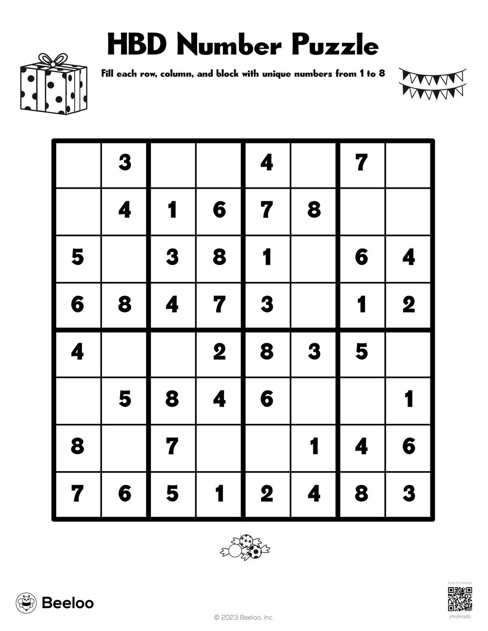 HBD Number Puzzle Beeloo Printable Crafts And Activities For 