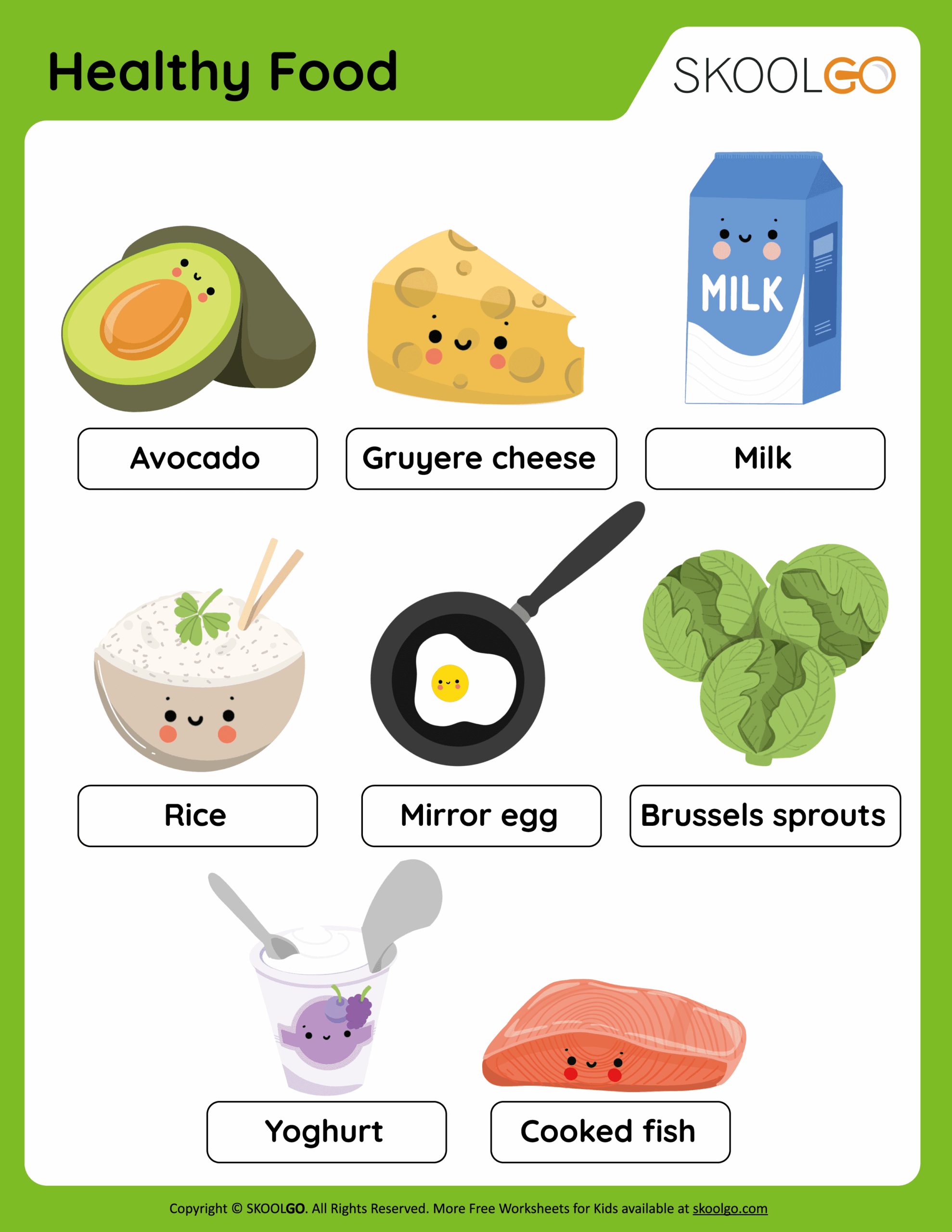 Free Printable Healthy Foods