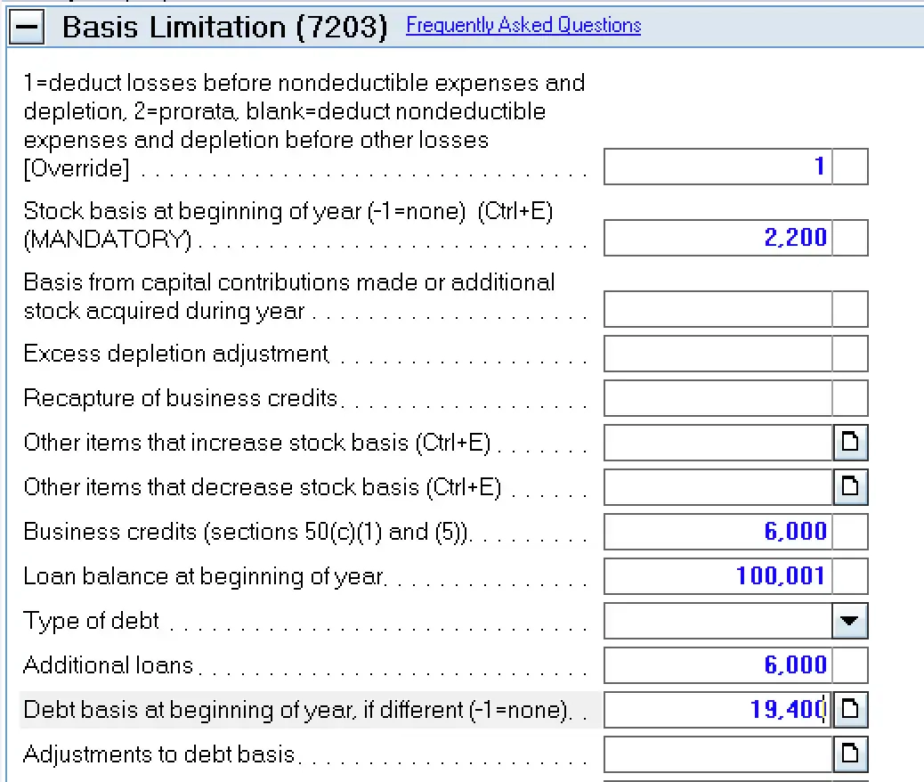 How To Complete Form 7203 And Resolve Diagnostic 56844 In Lacerte