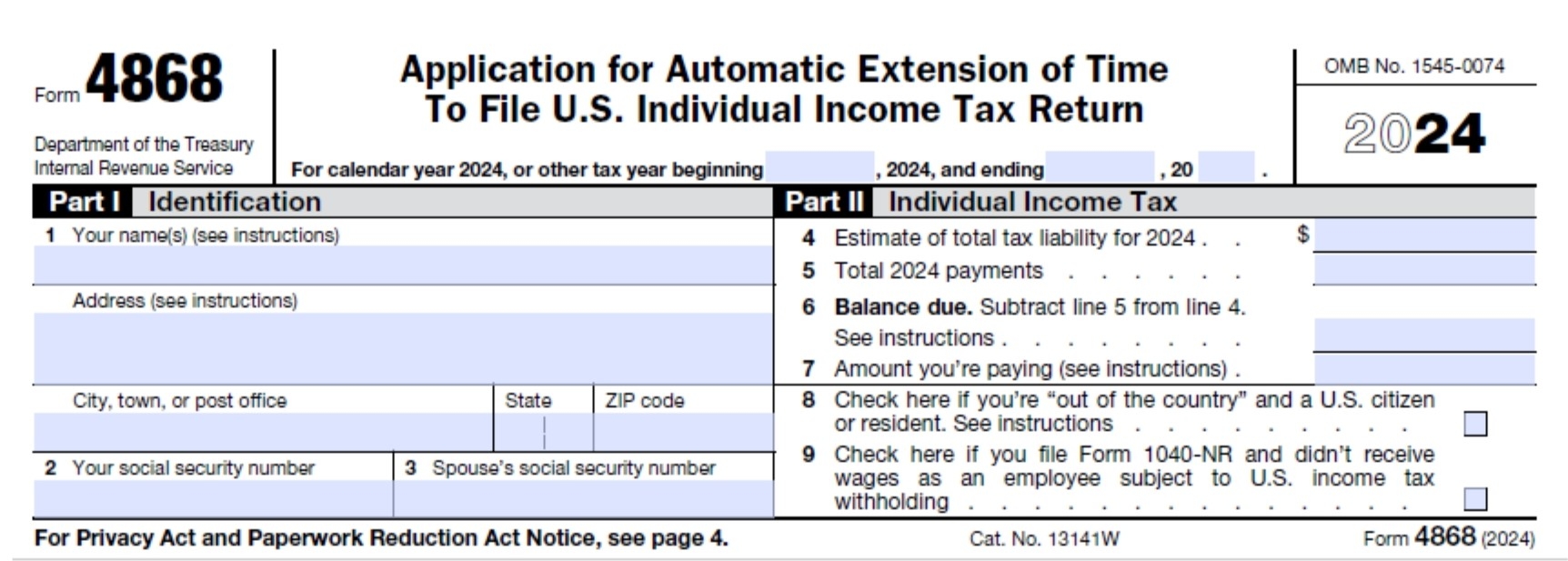 Irs Form To File Extension 2024