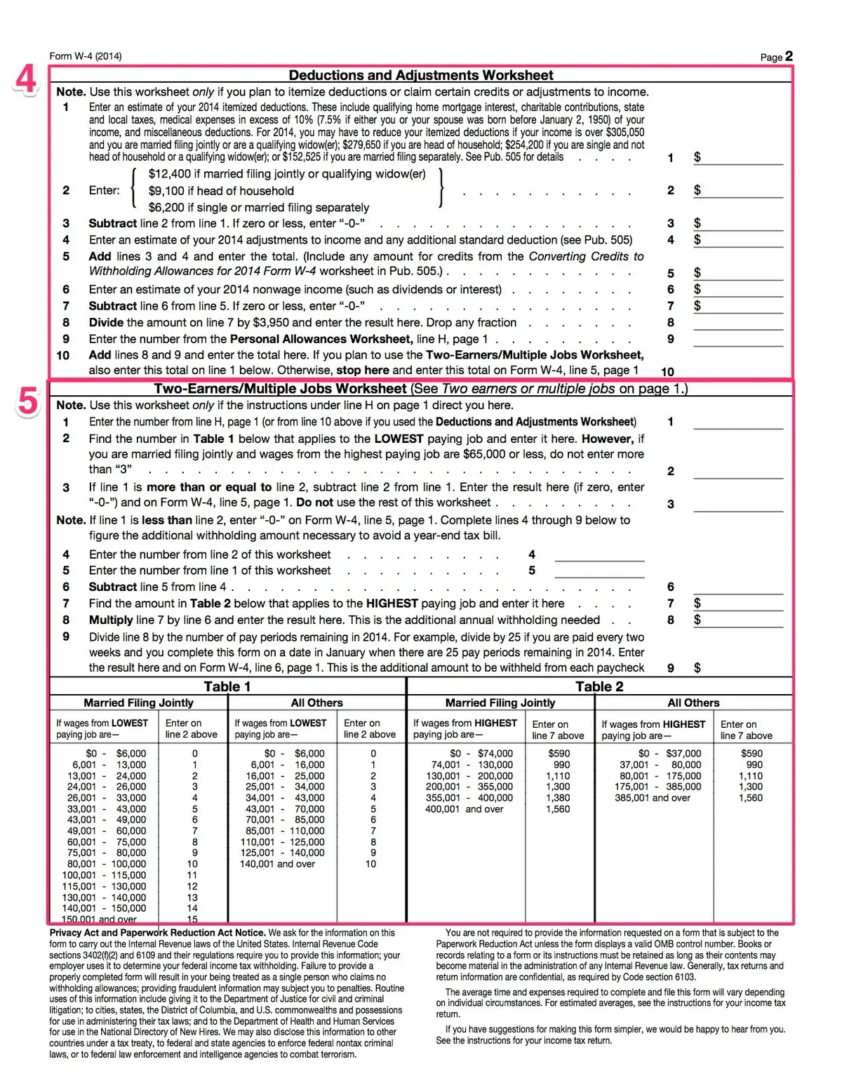 2026 W4 Form Printable