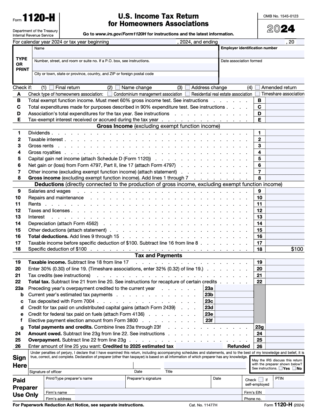 How To File Form 1120 H Guide For Homeowners Associations
