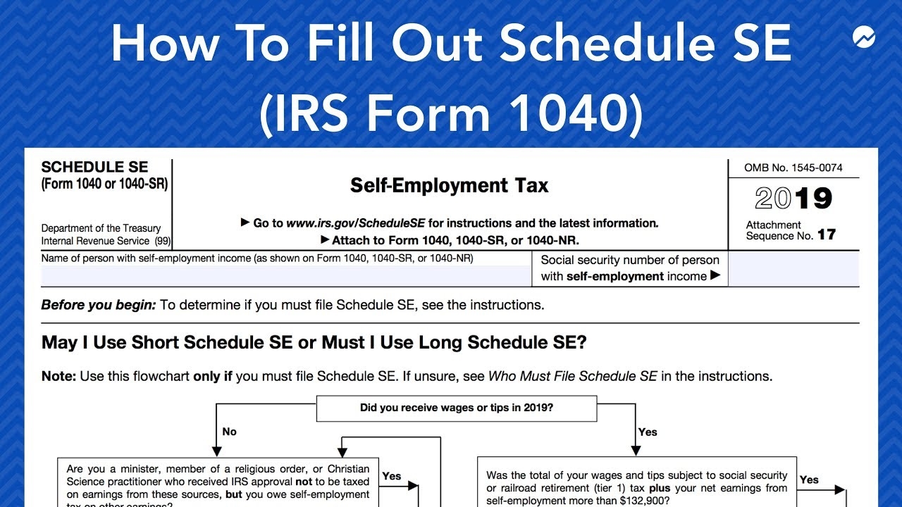 How To Fill Out Schedule SE IRS Form 1040 