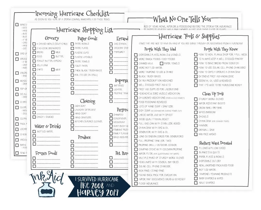 Printable Hurricane Preparedness Checklist