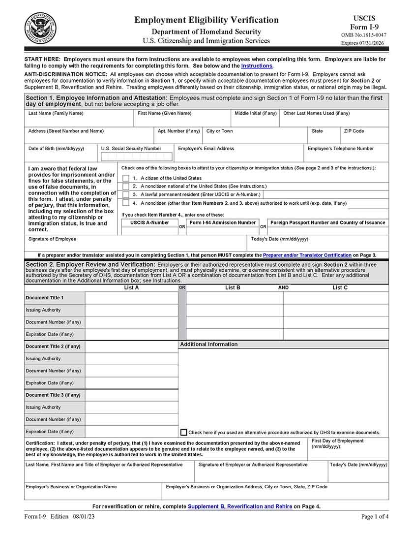 Irs I 9 Form Pdf