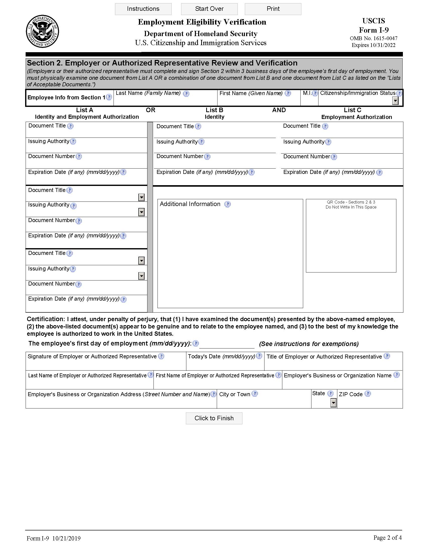 Form I 9 2023 Printable Pdf
