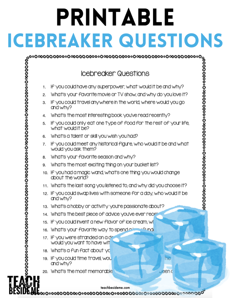 Icebreaker Getting To Know You Activities For Kids Teach Beside Me