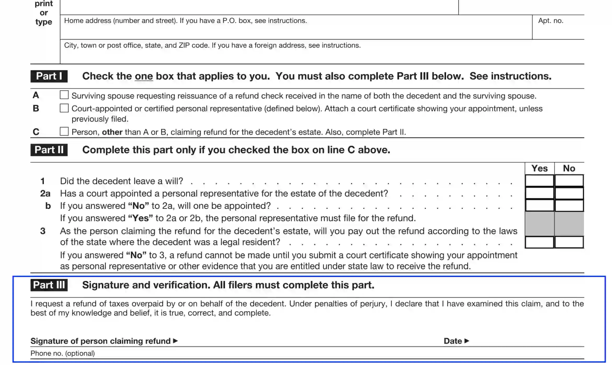 Irs Form 1310 Printable 2022