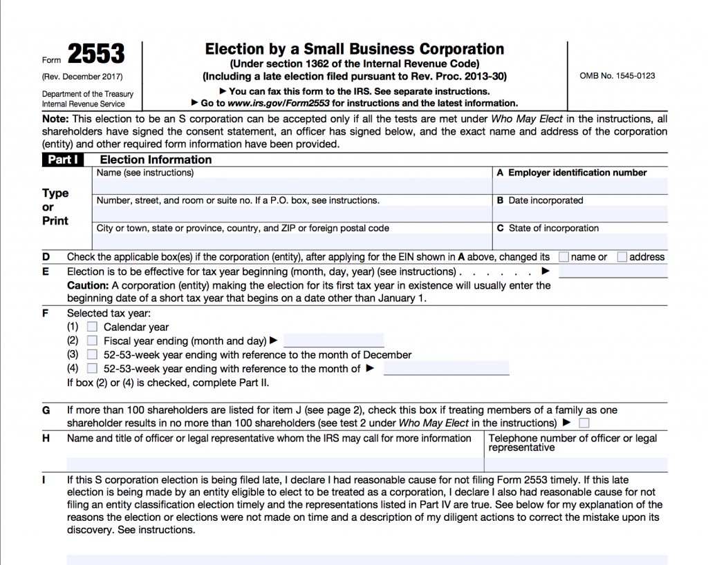 IRS Form 2553 Instructions How To Fill Out Form 2553 Excel 
