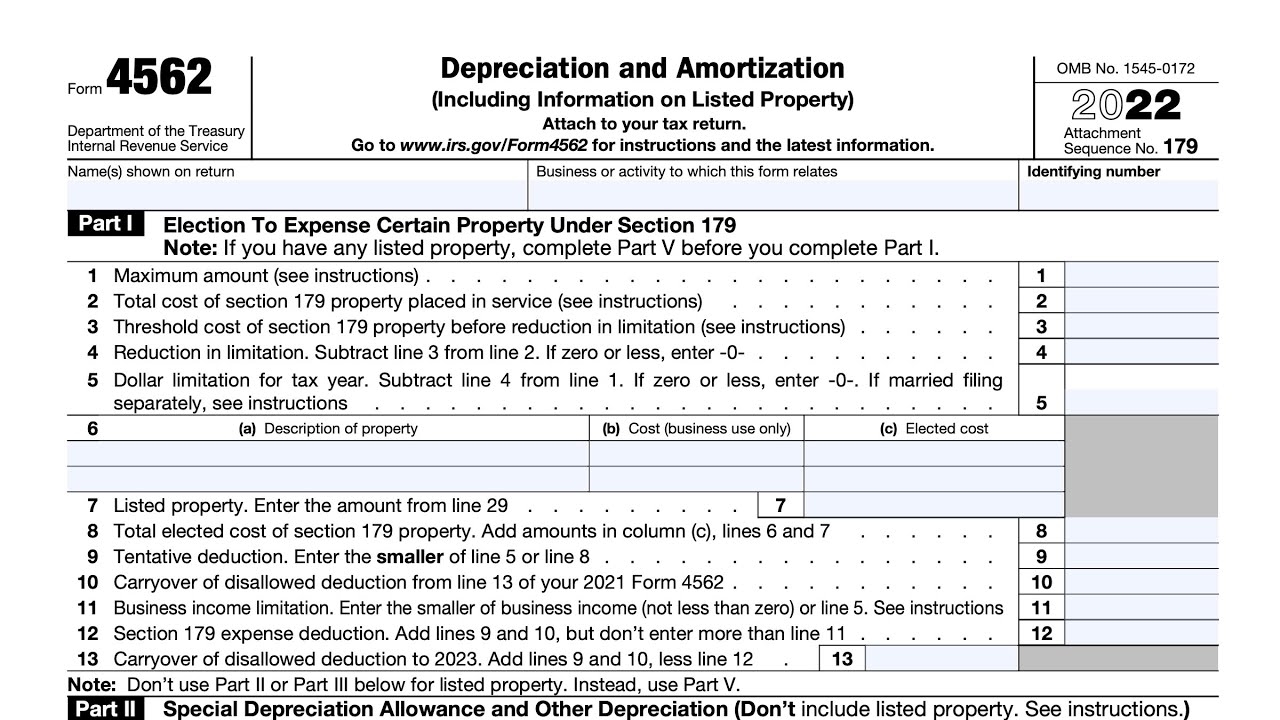 Form 4562 To Depreciate Your Property
