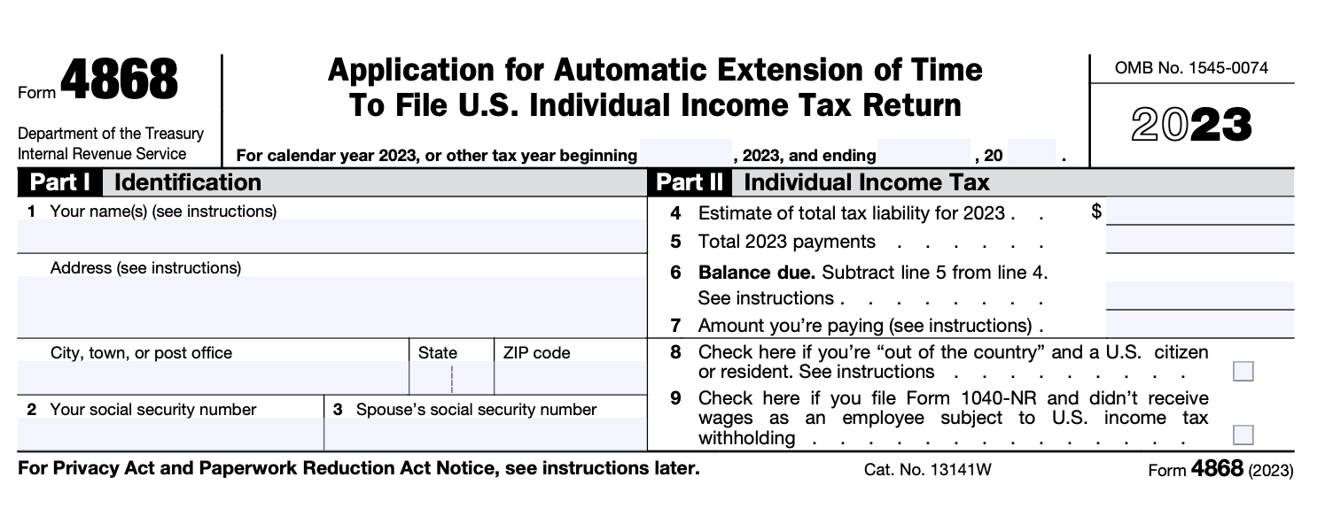 IRS Form 4868 How To Request An Expat Tax Return Extension