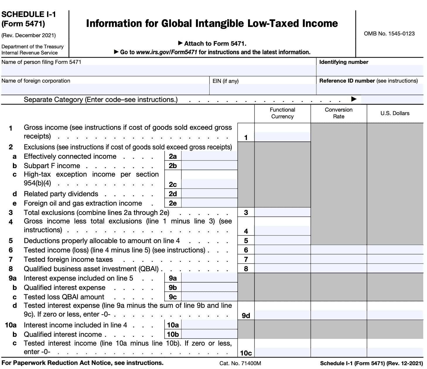 Irs Form 5471 Schedule Q