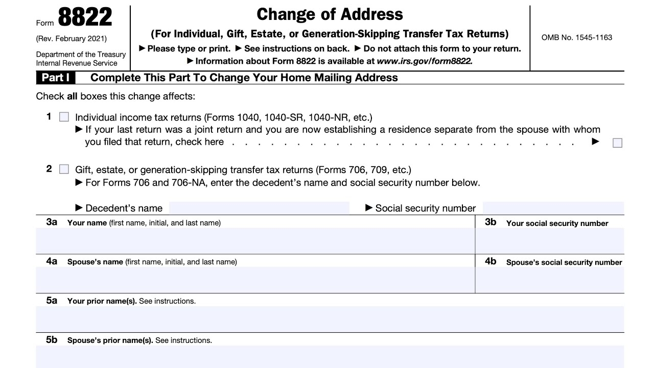 Irs Form To Change Address