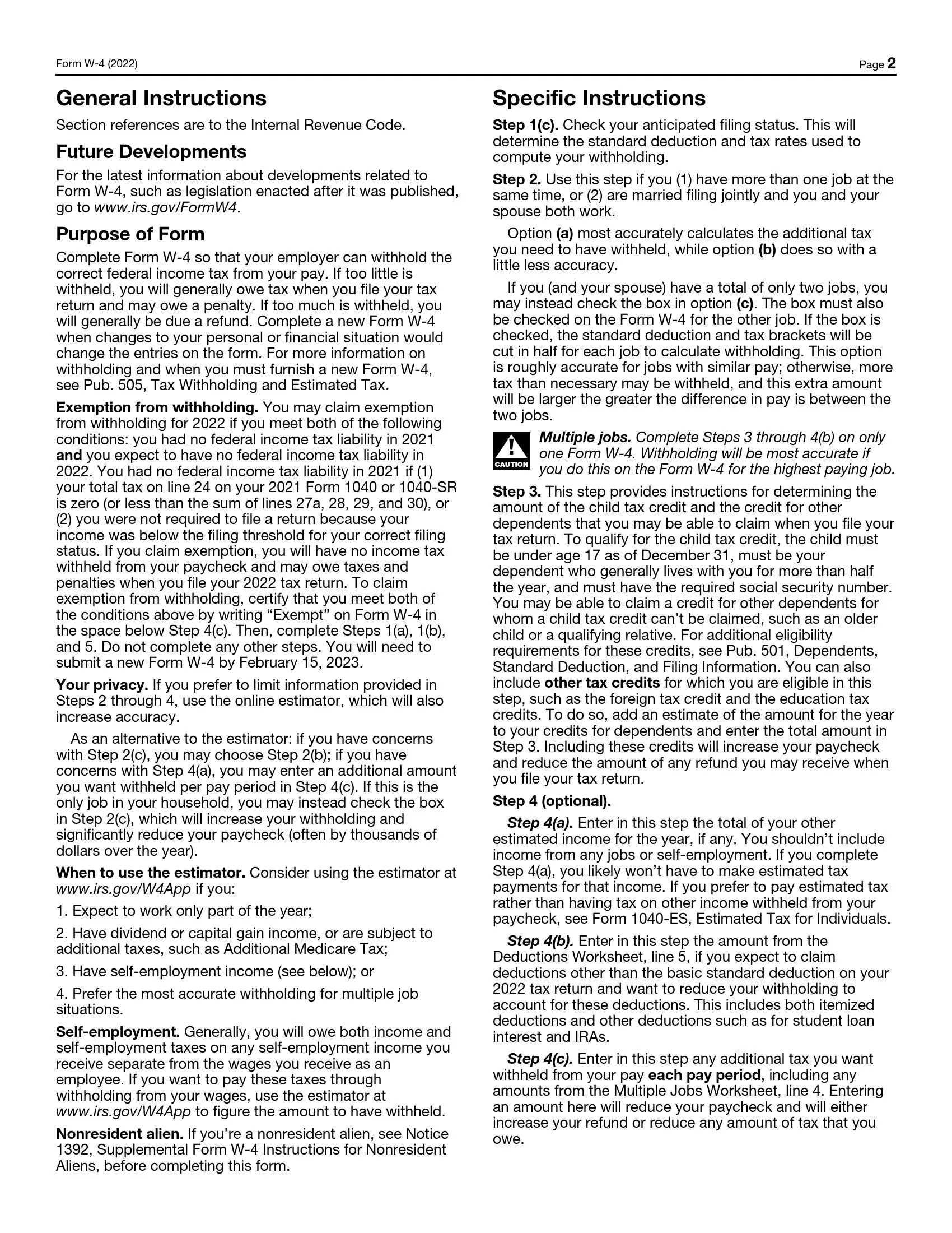 Irs Form W-4v Download