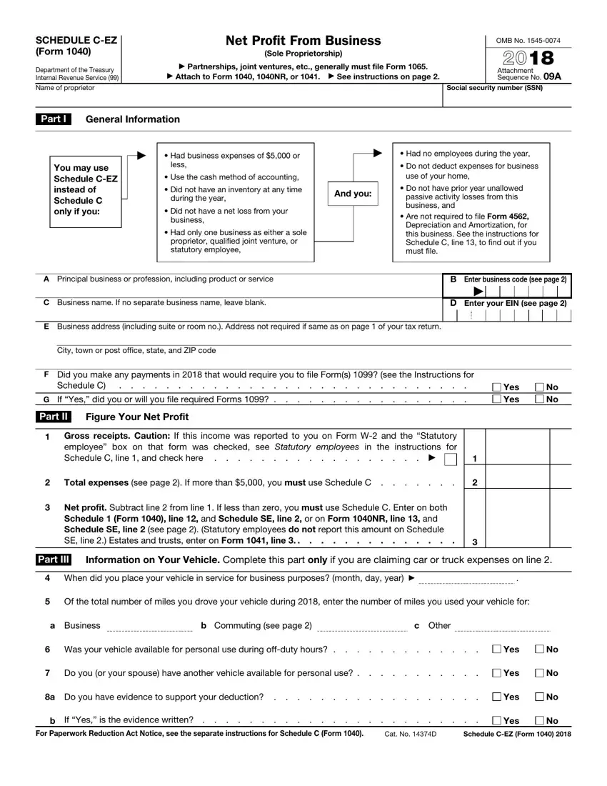 Irs Schedule C Ez Fill Out Printable PDF Forms Online