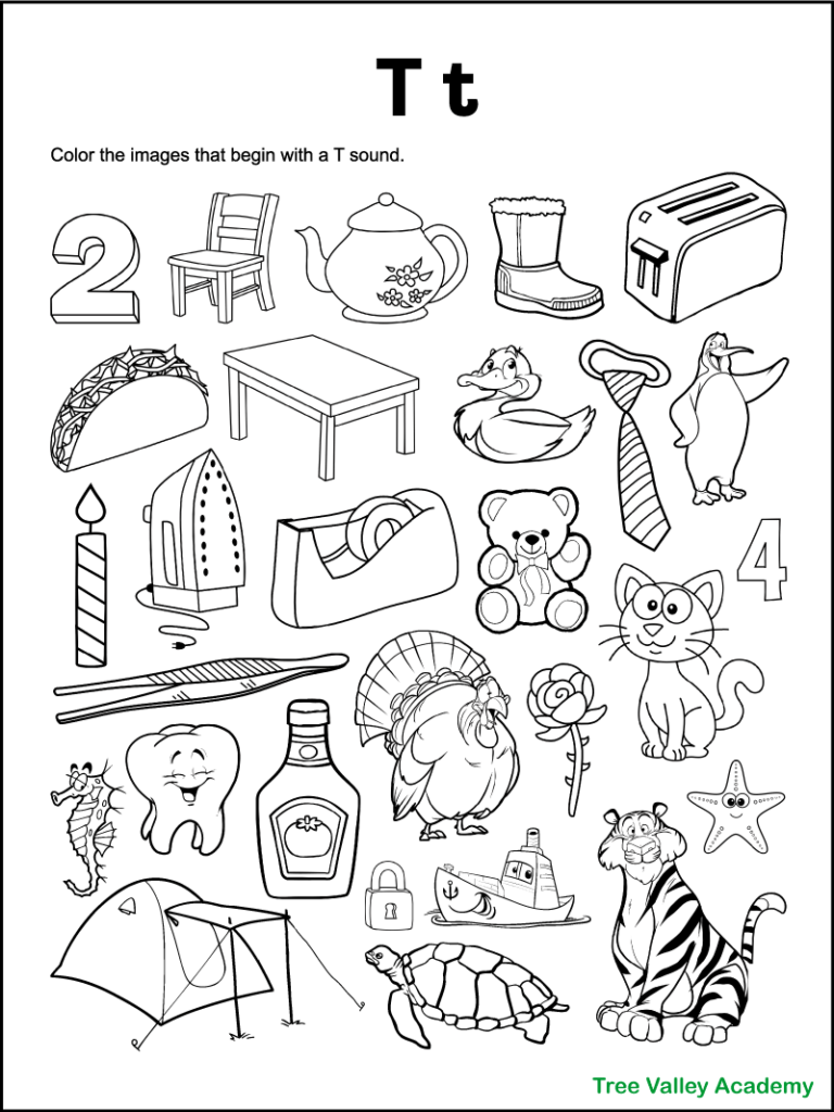 Printable Worksheet For Kindergarten Letter T