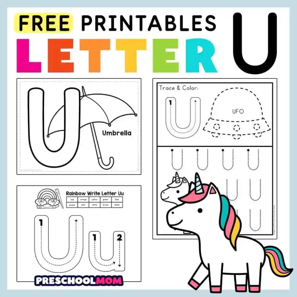 Free Printable Letter U Worksheets Preschool