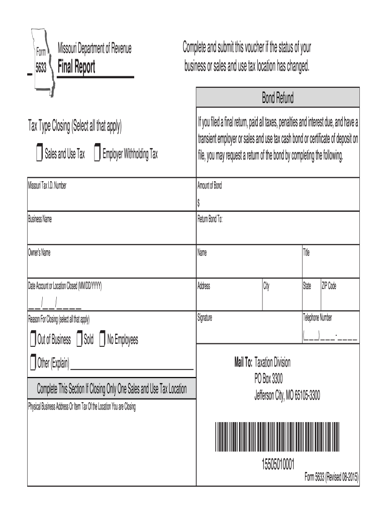 Missouri Form 4923 H Printable