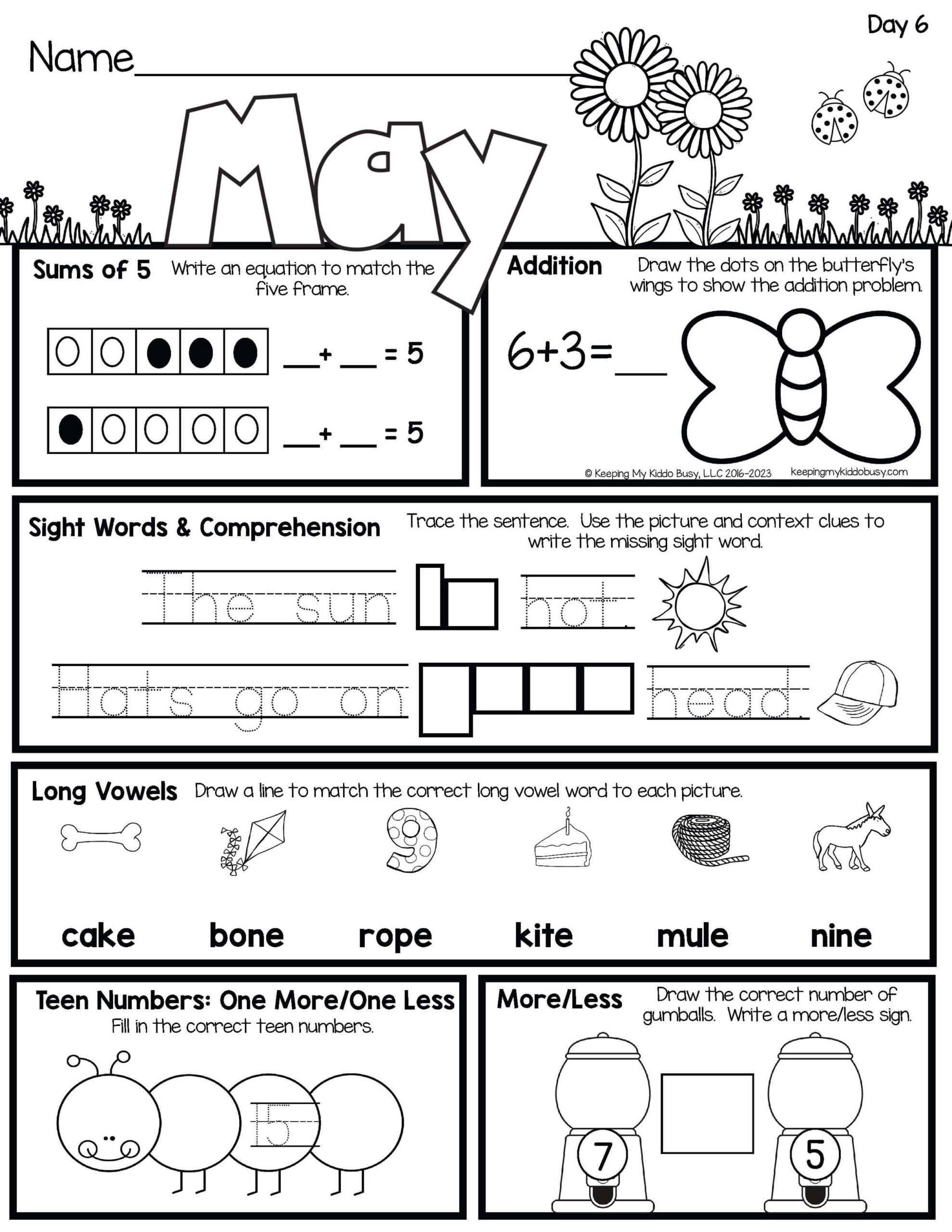 Morning Seat Work Keeping My Kiddo Busy Worksheets Library