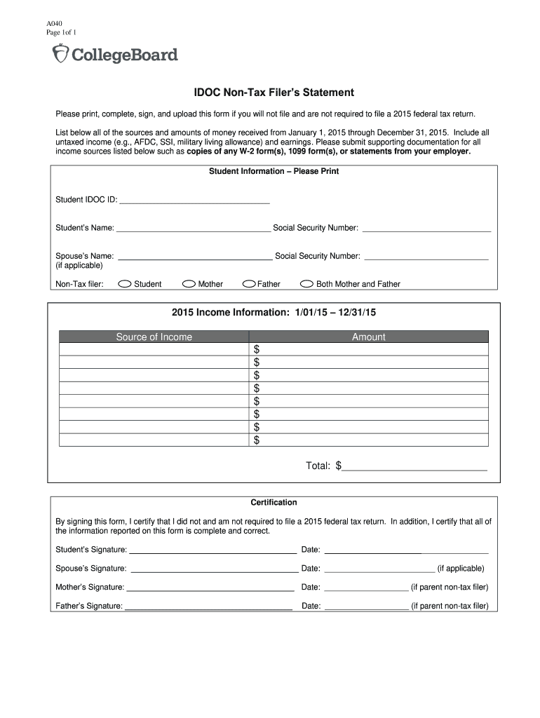 Irs Form Non Filing