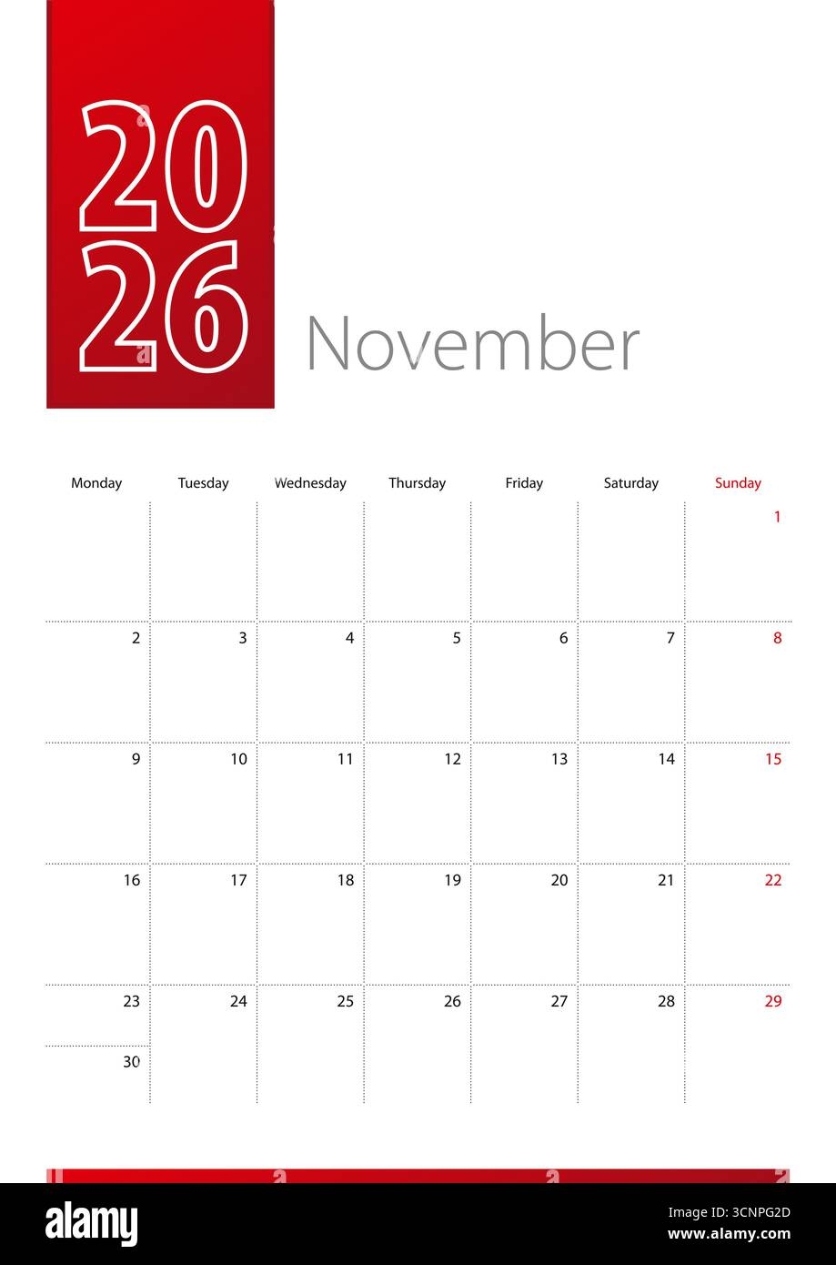Printable Calendar November 2026 Calligraphy