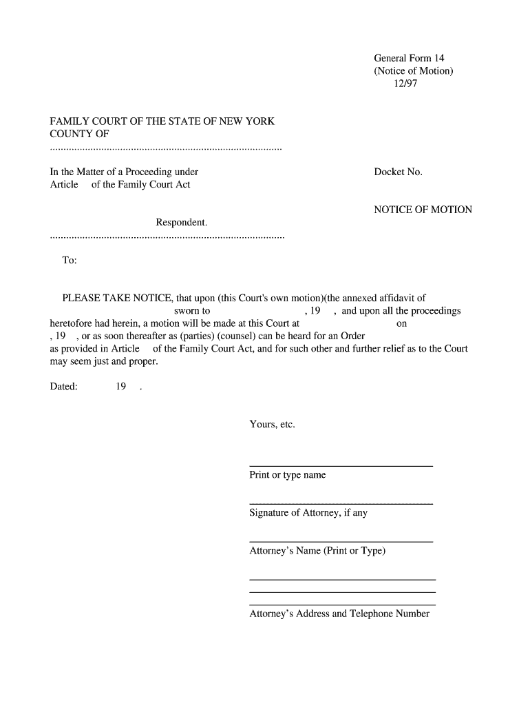 NY General Form 14 Fill Online Printable Fillable Blank 