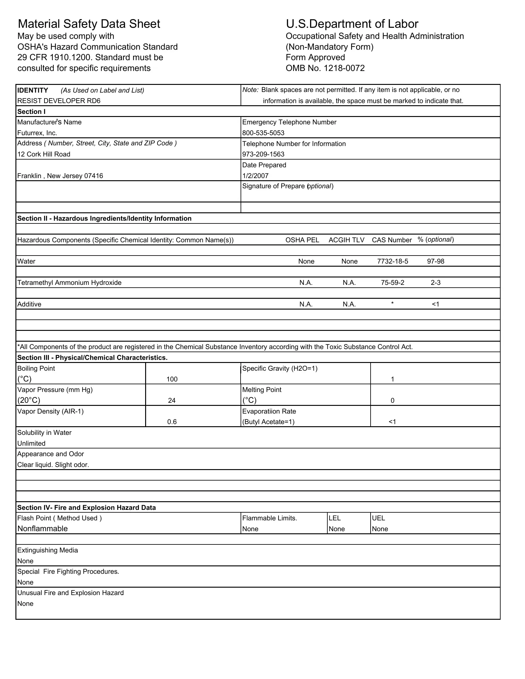Omb Form 1218 0072 Fill Out Printable PDF Forms Online